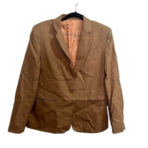 Brian Tucker Vintage Brown Lamb Wool Blazer Size 12